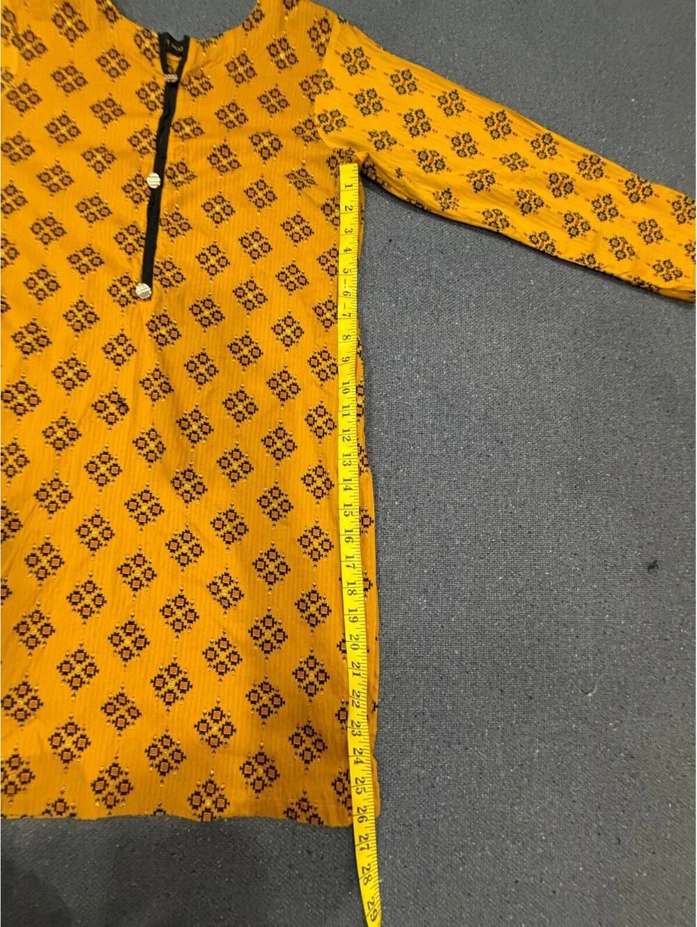Kurti Mahal Women's M Mustard Indian Pakistani Kurta Pant Set - Picture 3 of 9